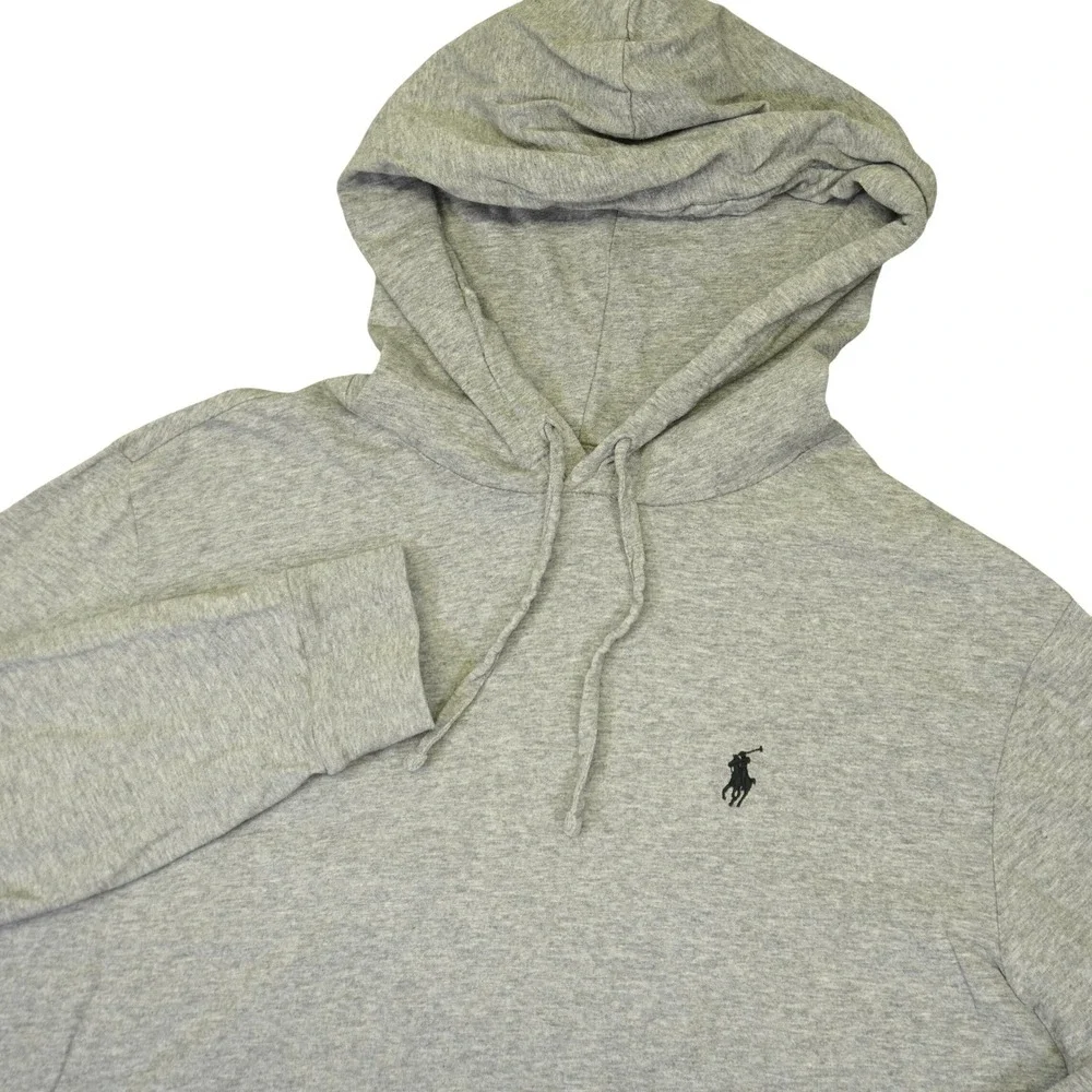 Polo Ralph Lauren Hoodie Mens Large Gray Lightweight T-Shirt Pony Preppy Shirt